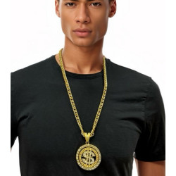 Rhinestone Dollar Sign Necklace