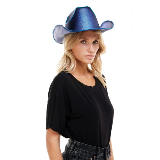 Blue Light-Up Cowboy Hat