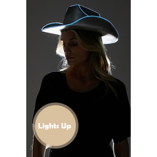 Silver Light-Up Cowboy Hat