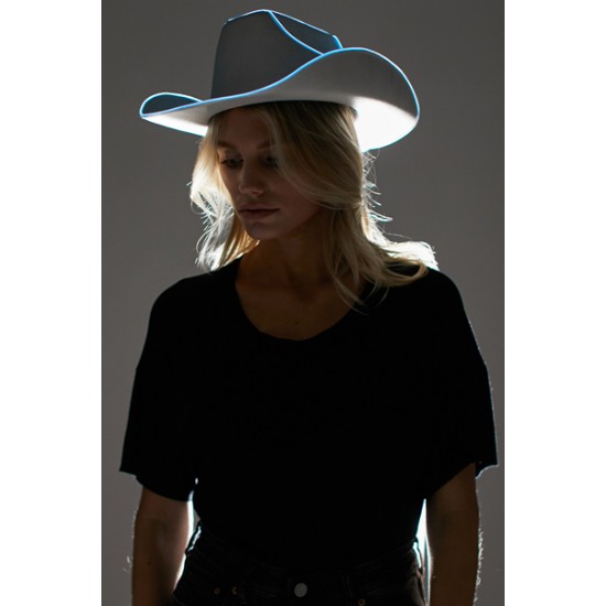 White Light-Up Cowboy Hat