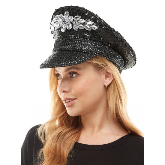 Black Gems Light-Up Captain Hat