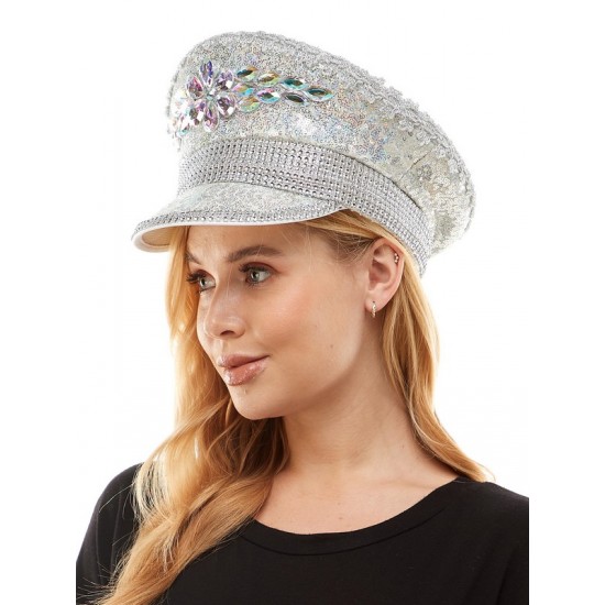 Silver Gems Light-Up Captain Hat