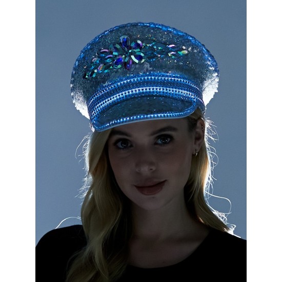 Silver Gems Light-Up Captain Hat