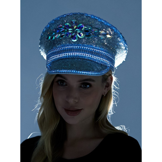 Silver Gems Light-Up Captain Hat