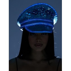 Sky Blue Gems Light-Up Captain Hat