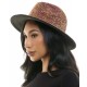 Rose Gold Rhinestone Wide Brim Fedora