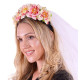 Floral Headband with White Veil Floral Headband with White Veil