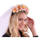 Floral Headband with White Veil Floral Headband with White Veil
