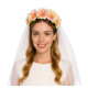 Floral Headband with White Veil Floral Headband with White Veil