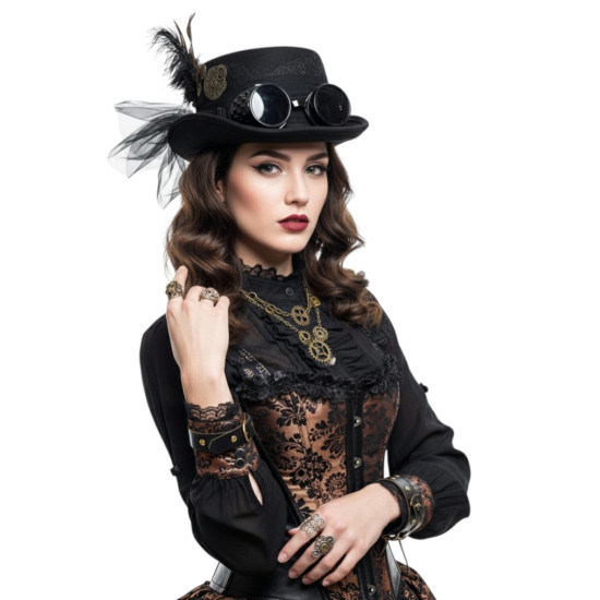 Steampunk Goggles Top Hat