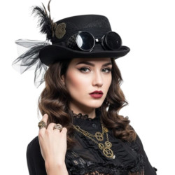 Steampunk Goggles Top Hat