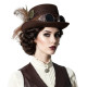 Brown Steampunk Goggles Top Hat