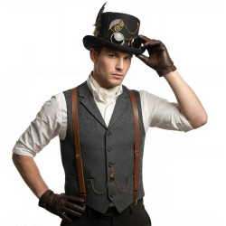 Gear Chain Steampunk Top Hat