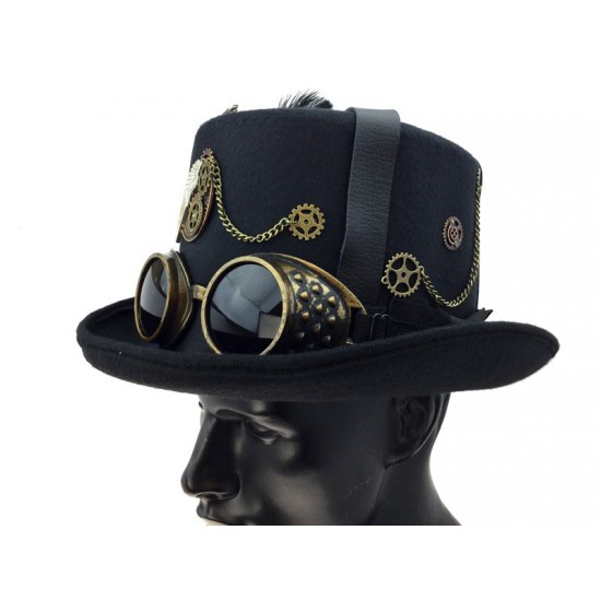 Gear Chain Steampunk Top Hat