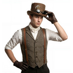 Feathered Gear Steampunk Top Hat