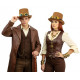 Tan Steampunk Goggles Top Hat