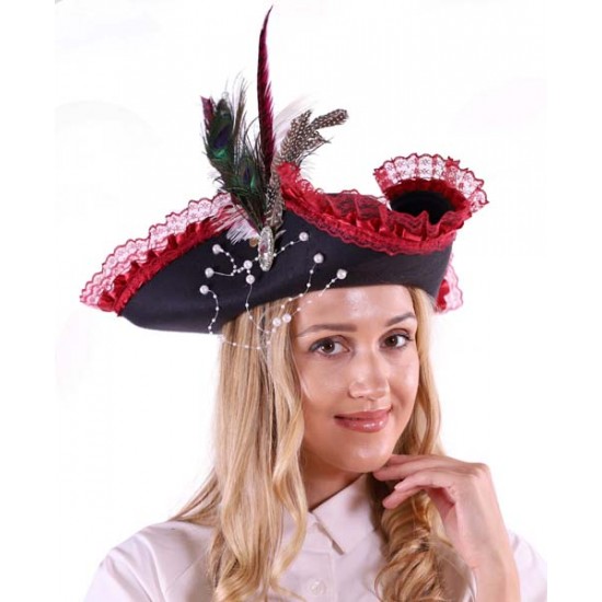 Red Lace Pirate Hat Red Lace Pirate Hat