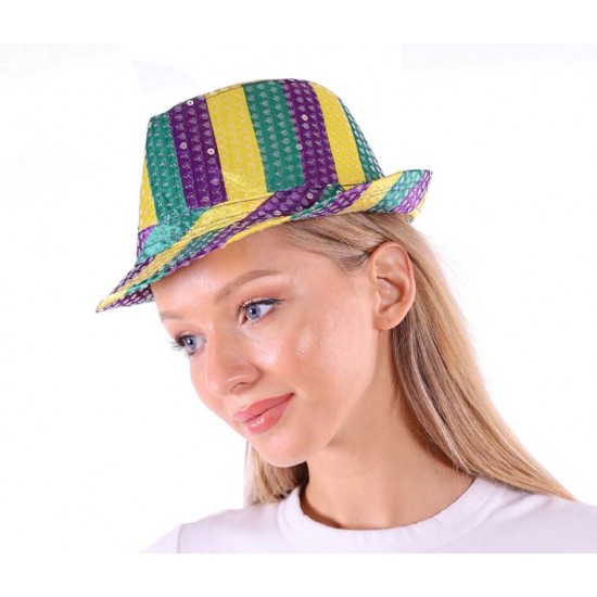 Mardi Gras Sequin Fedora Hat Mardi Gras Sequin Fedora Hat