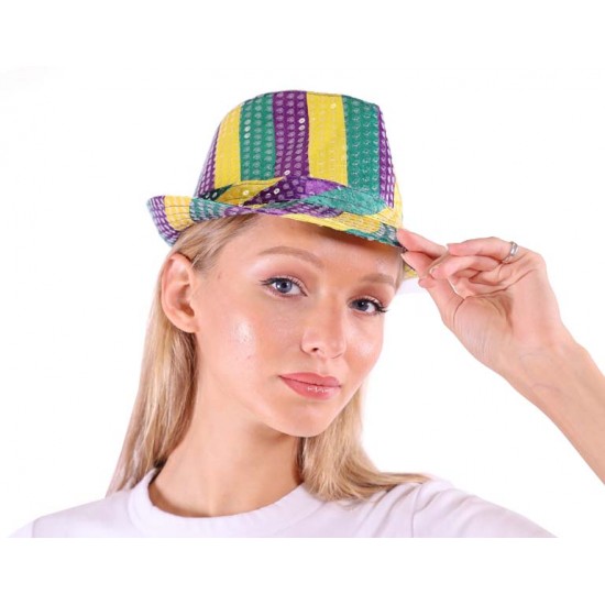 Mardi Gras Sequin Fedora Hat Mardi Gras Sequin Fedora Hat