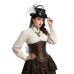 Black Steampunk Feather Top Hat