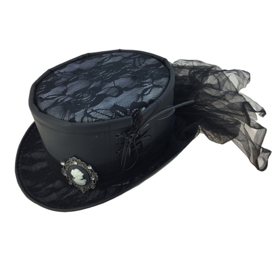 Black Lace Victorian Top Hat Black Lace Victorian Top Hat