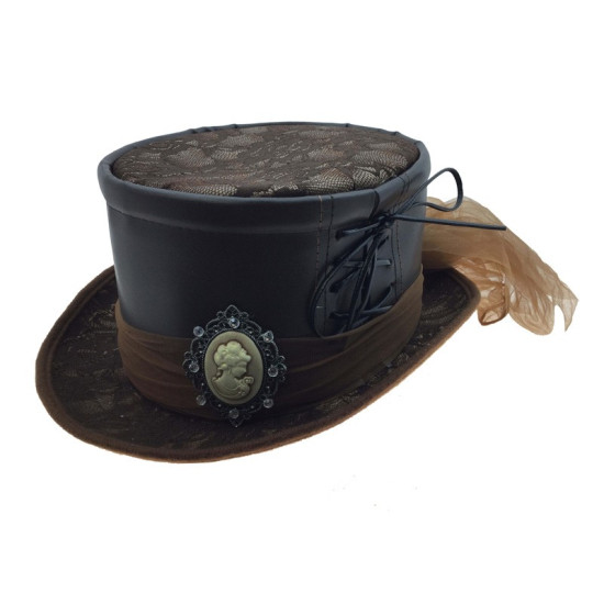 Brown Lace Victorian Top Hat Brown Lace Victorian Top Hat