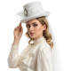 White Lace Victorian Top Hat with Veil