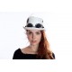 White Steampunk Top Hat with Goggles