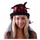 Black and Red Victorian Feather Hat