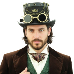 Black Chain Steampunk Top Hat