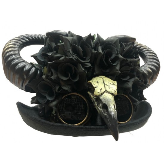 Black Ram Skull Voodoo Hat