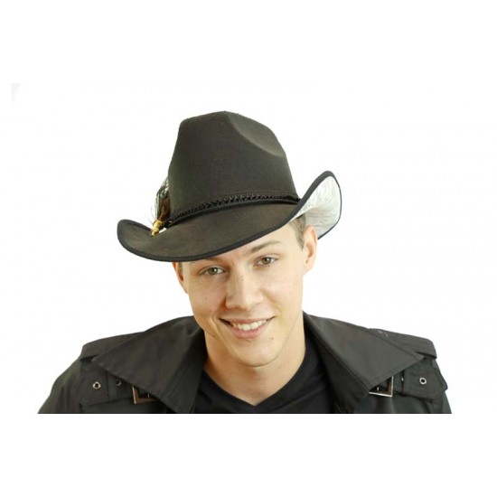 Black Feather Cowboy Hat