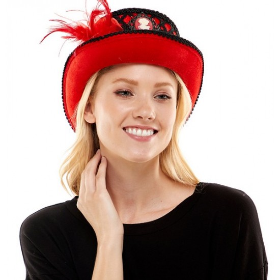 Red and Black Victorian Top Hat Red and Black Victorian Top Hat
