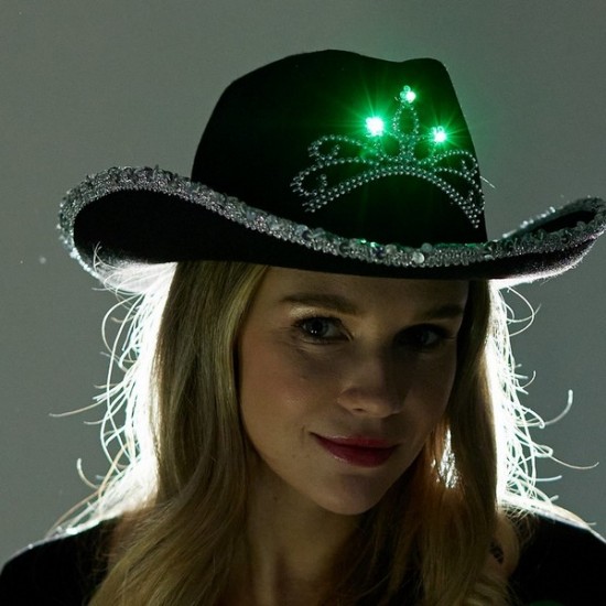 Black Light-Up Princess Cowboy Hat