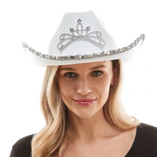 White Light-Up Princess Cowboy Hat