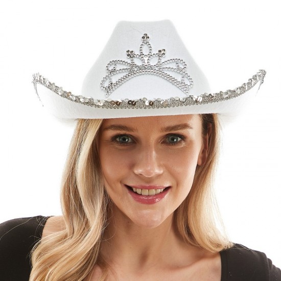 White Light-Up Princess Cowboy Hat