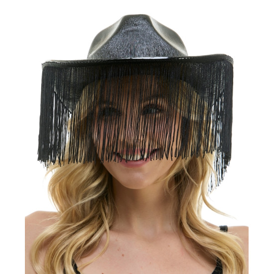 Black Fringe Cowboy Hat