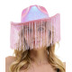 Iridescent Pink Fringe Cowboy Hat