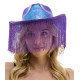 Iridescent Purple Fringe Cowboy Hat