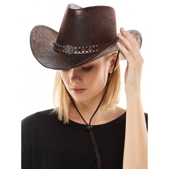 Brown Studded Cowboy Hat