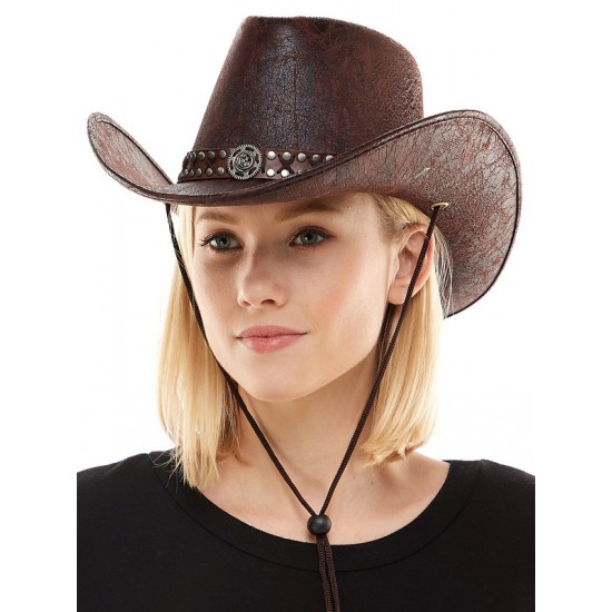 Brown Studded Cowboy Hat