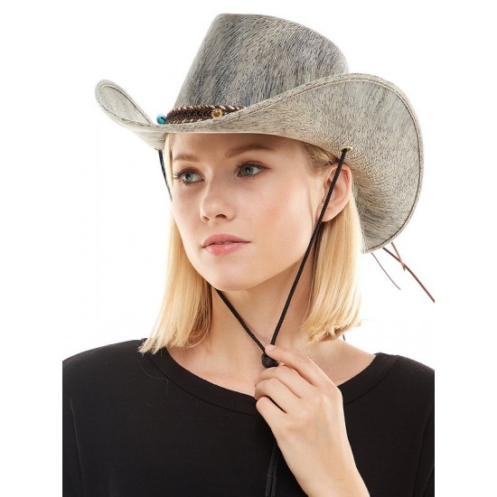 Grey Braided Band Cowboy Hat