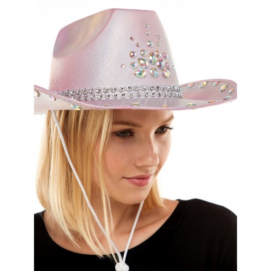 Pink Gemstone Cowboy Hat
