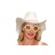 White Rhinestone Fringe Cowboy Hat