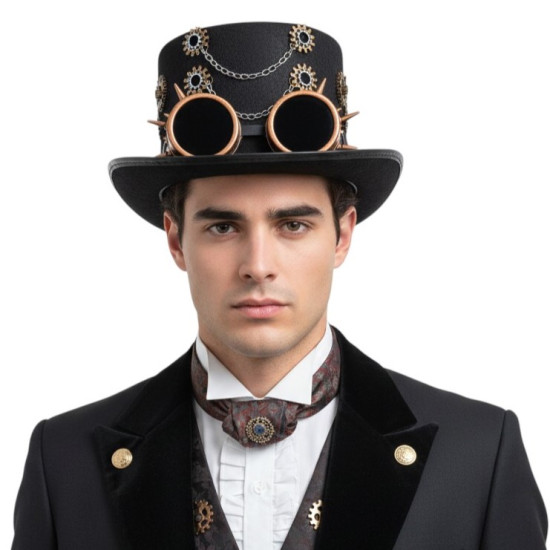 Copper Gear Steampunk Goggles Hat