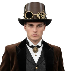 Leather Gear Spike Goggles Hat