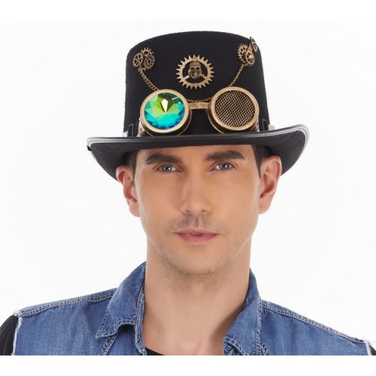Holo Lens Gold Steampunk Hat