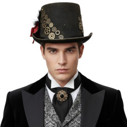 Rose and Gear Steampunk Hat