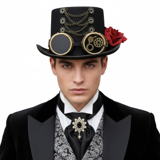 Chain Rose Steampunk Goggles Hat