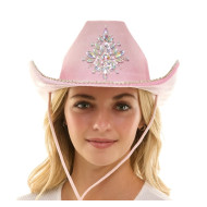 Crystal Snowflake Pink Cowboy Hat